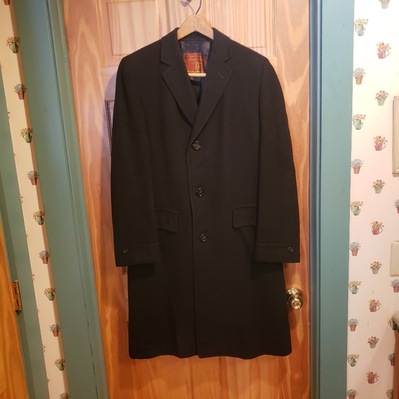 Vintage Cashmere Black Long Duster Coat Unisex - Picture 11 of 11